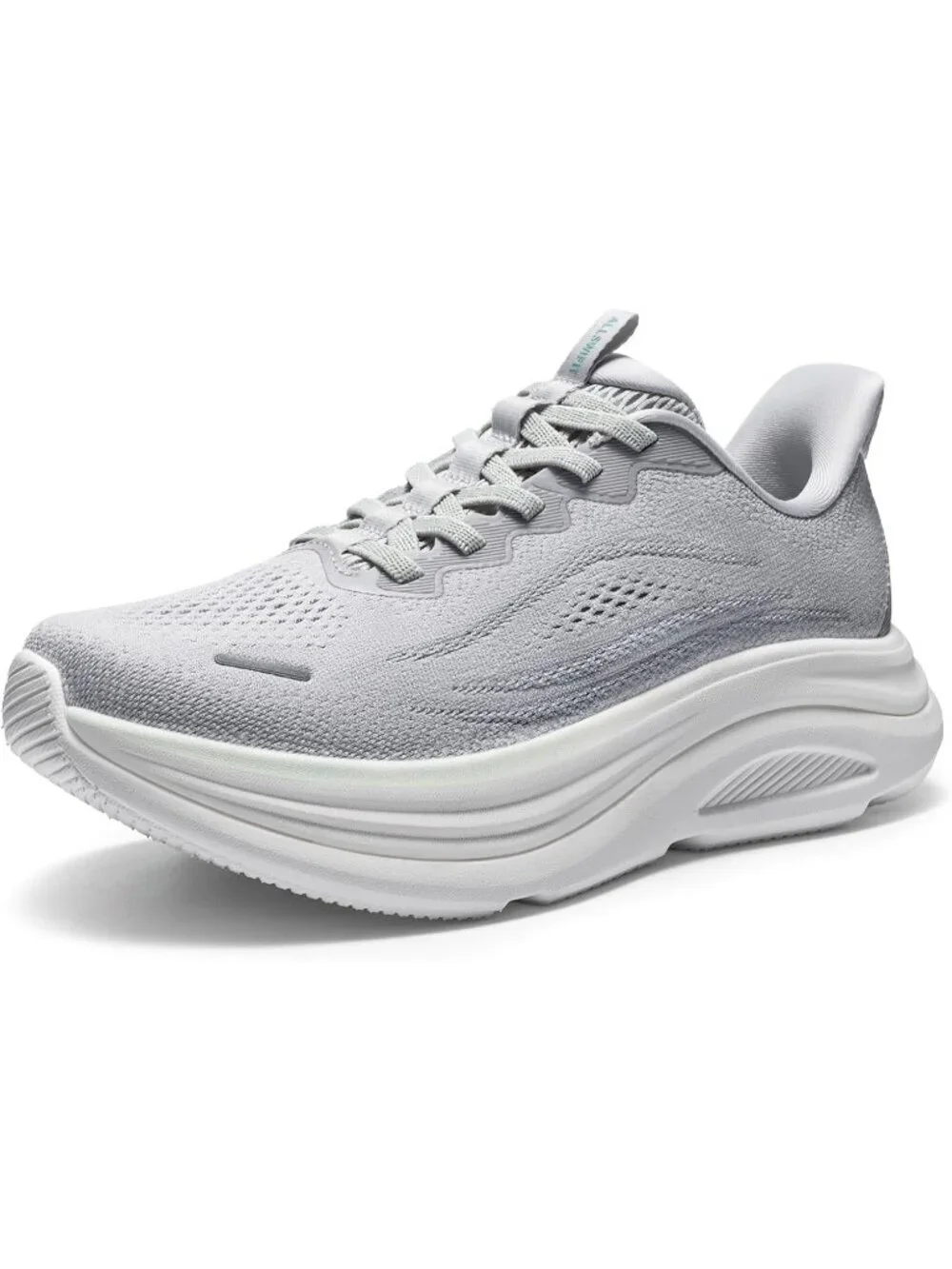 Women's Grey Slip On Walking Shoes Hands-Free Cushion Running Tennis Sneakers